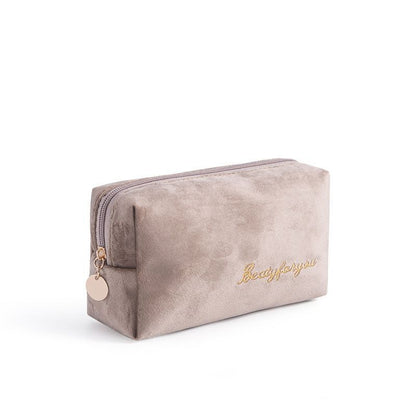 Cosmetic Bag Soft Velvet Make Up Storage Toiletry Package Travel Organizer Pouch