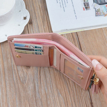 Geometric Wallet Pocket Purse Card Holder Pink Patchwork Money Bag 12*9*1.8 CM