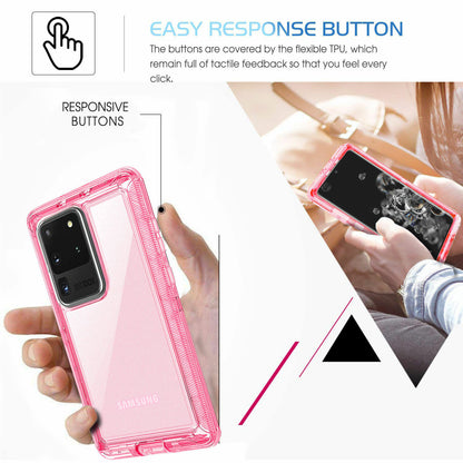 For Samsung Galaxy S20 Ultra Plus Transparent Case Clear Phone Cover + Accessory
