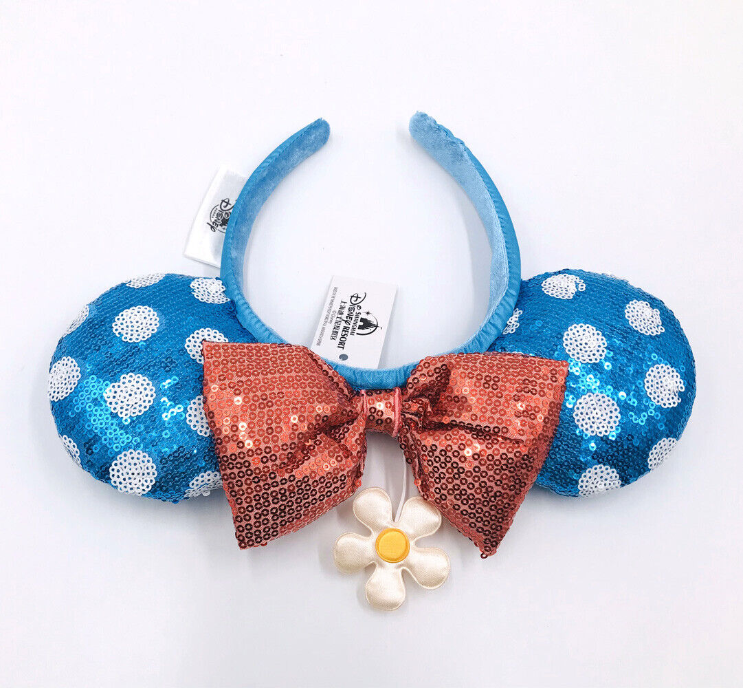 Kids New Hat Sun Flower Bow Sequins Minnie Ears Polka Dot Disney Parks Headband