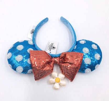 Kids New Hat Sun Flower Bow Sequins Minnie Ears Polka Dot Disney Parks Headband