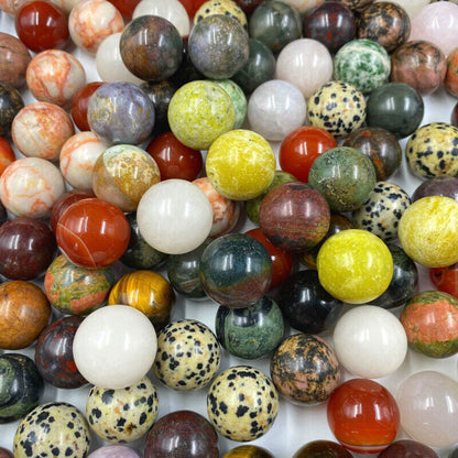 20pcs 20mm No Hole Natural Gemstone Round Ball Healing Sphere Stones Decor