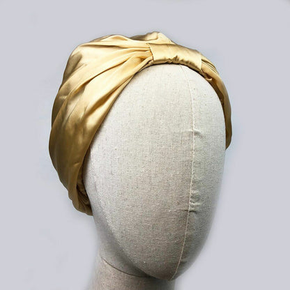 Women's Hats Soft Pure Silk Night Sleep Caps Bonnet Silk Head Cover Wide Elastic