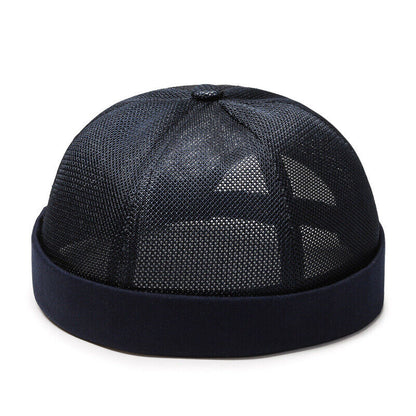 Men's Retro Brimless Hat Skull cap Sailor Cap Beanie Rolled Cuff Adjustable*