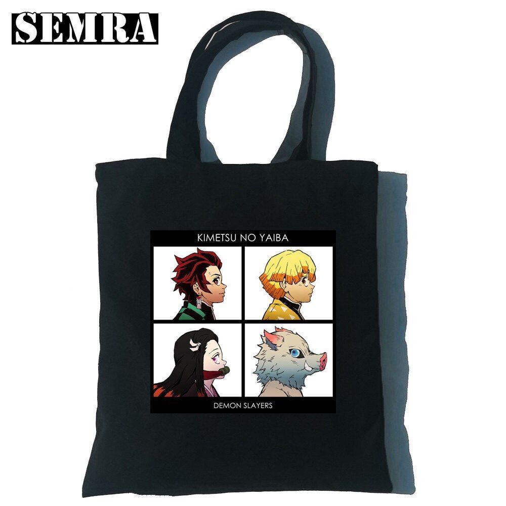 Canvas Tote Shoulder Bag Student Teacher Large Square Purse White / Black Pouch