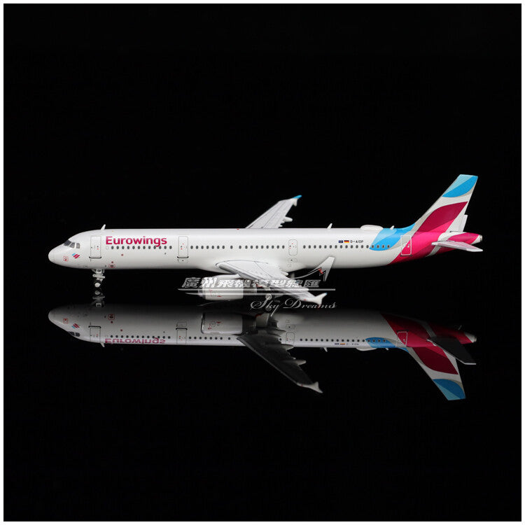 1:400 JC Wings Eurowings AIRBUS A321 Passenger Airplane Diecast Aircraft Model