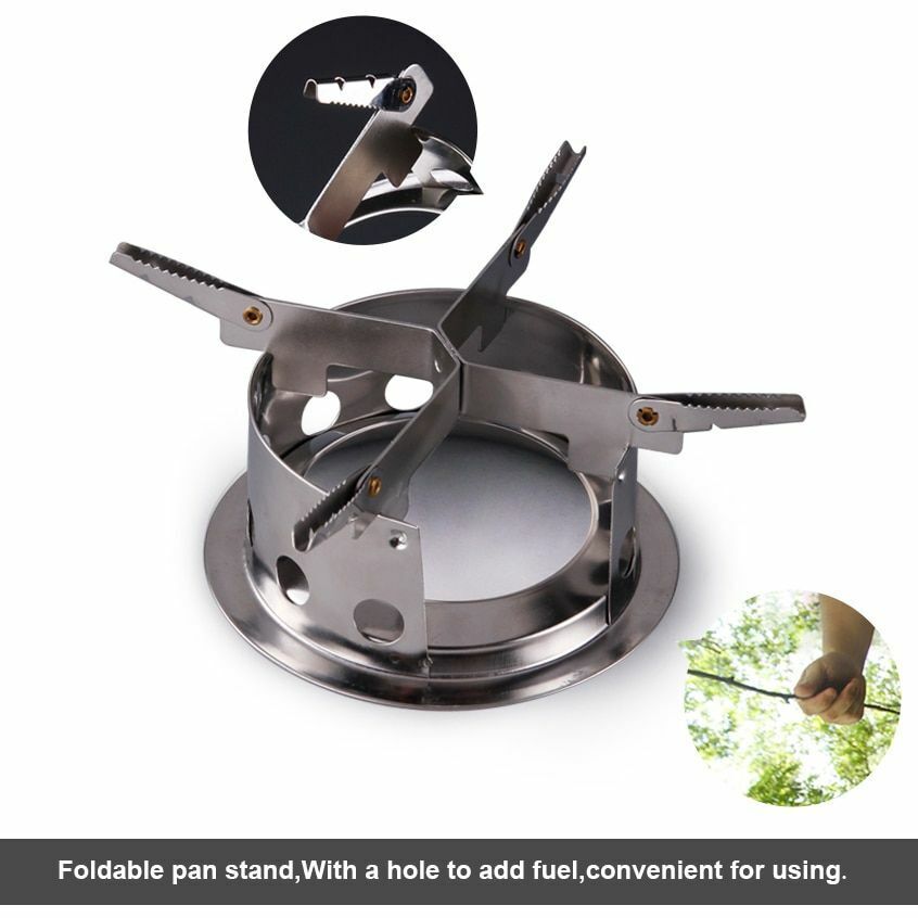 Folding wood gasifier Stainless Steel Solidified Alcohol Stove Cooking System