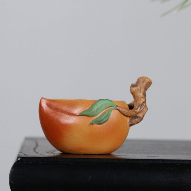Longevity Peach Design Tea Cup Real Yixing Zisha Duan Clay Master Cup 3.4oz New