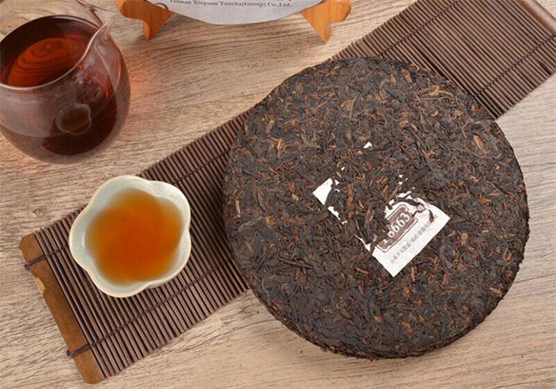 357g Pu erh Tea Cooked Tea T8663 Xiaguan Jinbang Series Ripe Puer Cake Black Tea