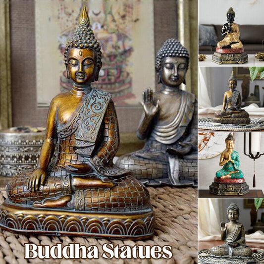 Buddha Statues Thailand Sculpture Home Decor Desk Ornaments Vintage Figurine