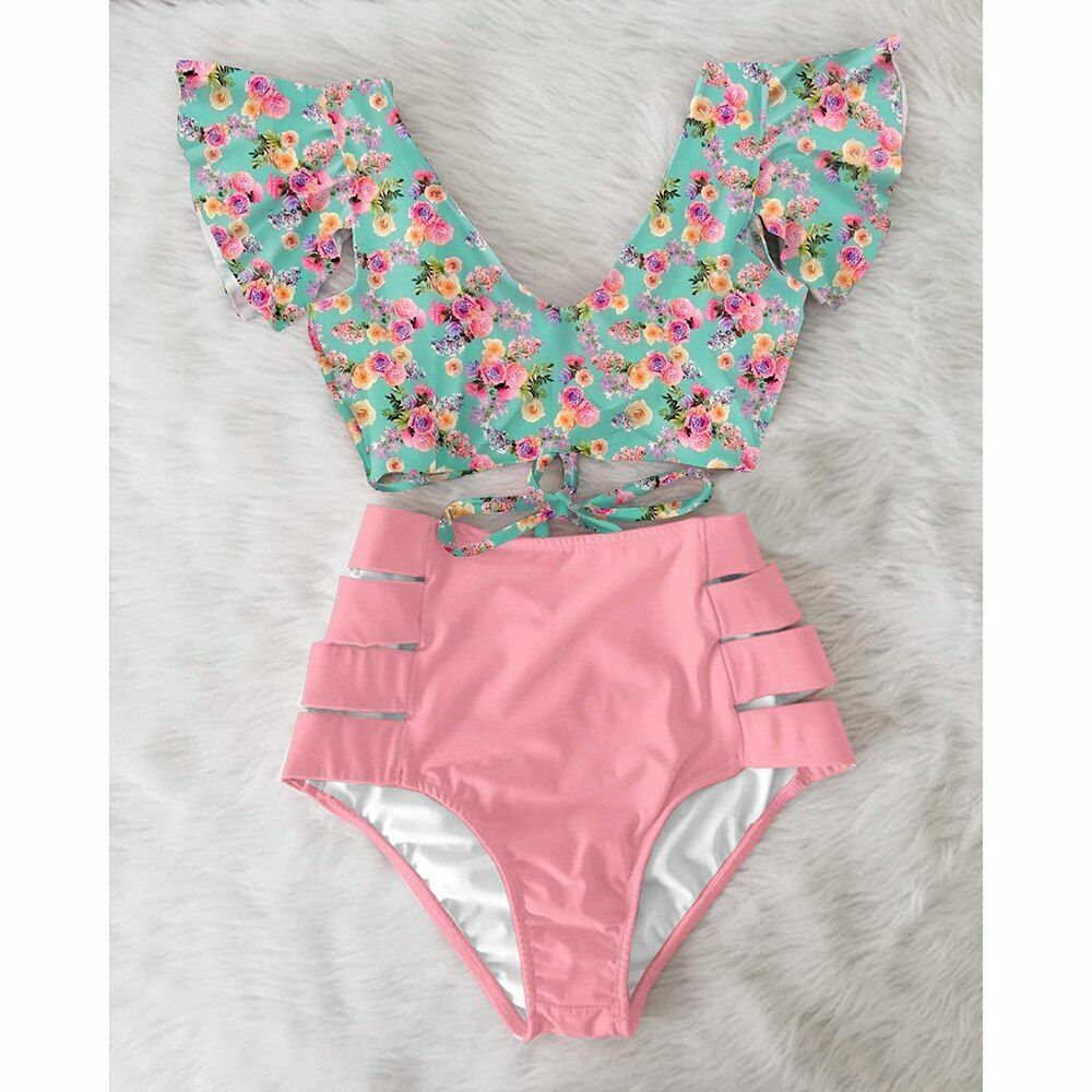 Women Swimsuit Swimwear High Waist Bikini Sexy Push Up Plus Size Bathing Suits