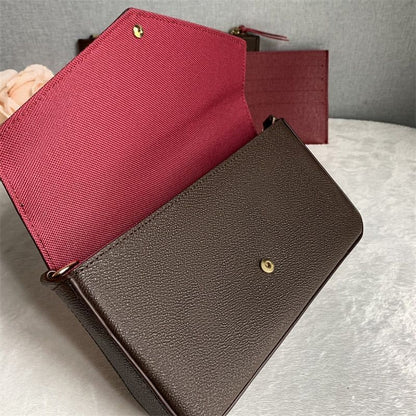 Genuine Leather Shoulder Bag Purse Single Chain Fashion Red/ Pink Messenger Bags