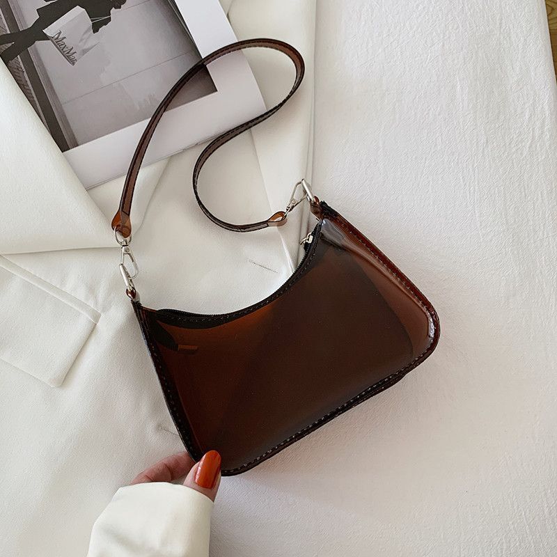 Fluorescent Jelly Handbag Shoulder Bags Transparent Clear Elegant Tote Underarm
