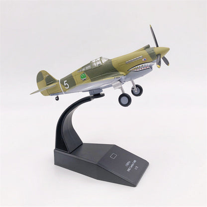 1:72 American P40 Flying Tigers Fighter WWII Military Aircraft Model Simulation