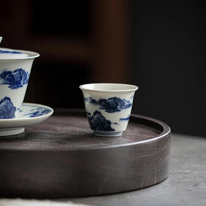 45ml Chinese Ceramic Tea Cup Handmade Landscape Porcelain Bowl Teaware Tea Set