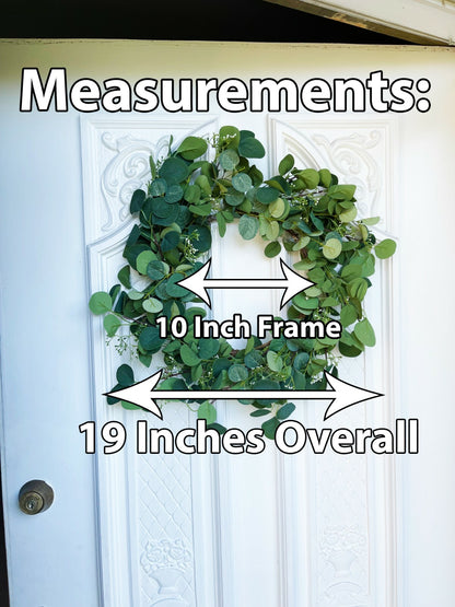 19 Inch Artificial Eucalyptus Wreath with Realistic Foliage and White Berries