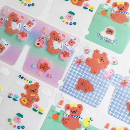 Fold Pockets 8pcs/Set Bear Household Storage Bag Cartoon Coin Purse Mask Storage