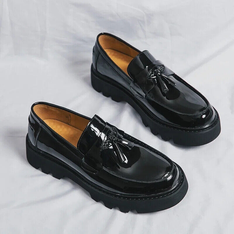 Black Loafers Men Pu Leather Shoes Shoes Handmade Men Dress Shoes