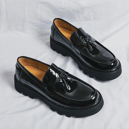 Black Loafers Men Pu Leather Shoes Shoes Handmade Men Dress Shoes