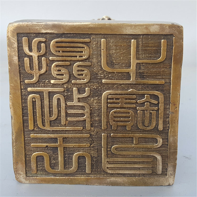 Brass Buddha Head Stamp Buddhism Illuminates Sculpture Statue Stamp Feng Shui