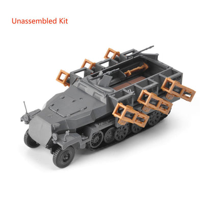 1:72 WWII Land Stuka Rocket Armored Vehicle 4D Car Model Military Ornaments DIY