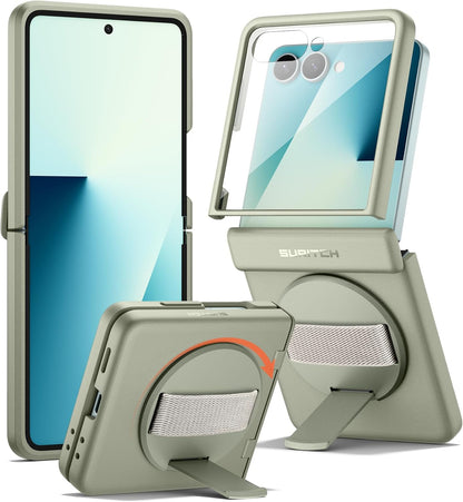 for Samsung Galaxy Z Flip7 Case with 360° Rotatable Hand Strap Phone Grip Holder