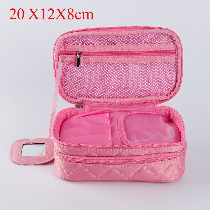 Cosmetic Bag Waterproof Double Layer Travel Organizer Makeup Bag Toiletry Pouch