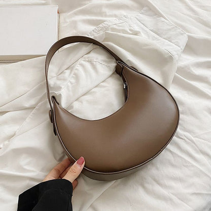 Half-moon Small Underarm Bags Clutch Synthetic Leather Handbags Shoulder Purses