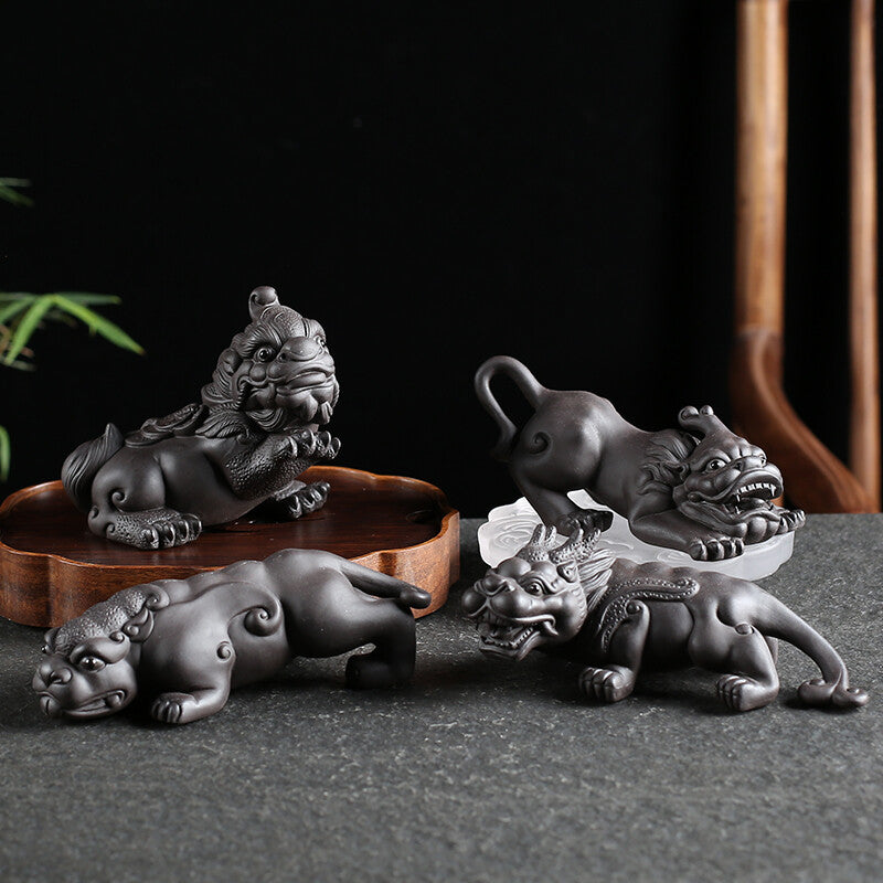 Creative Yixing Zisha Tea Pet Purple Clay Mythic Animals Home Decoration Chinese