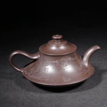 Chinese Yixing Zisha Clay Handmade Exquisite Teapot （云炉 盖款：汪宝根）