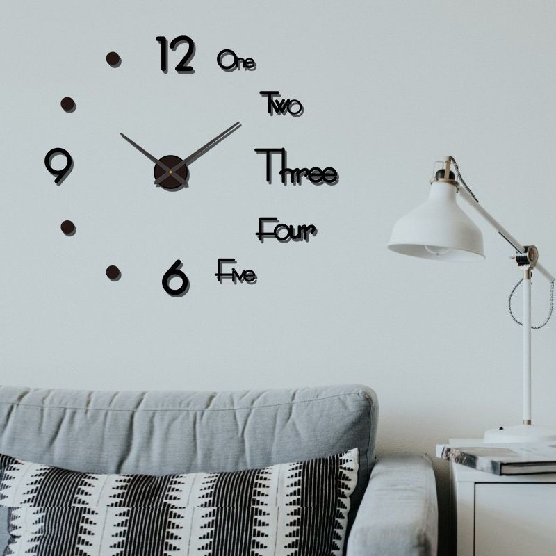 DIY Wall Clocks Creative Acrylic Punch-Free Luminous Living Room Home Decor 16in