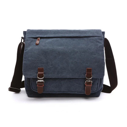 Canvas Laptop Shoulder Bag Men Crossbody Bags School Bookbag
