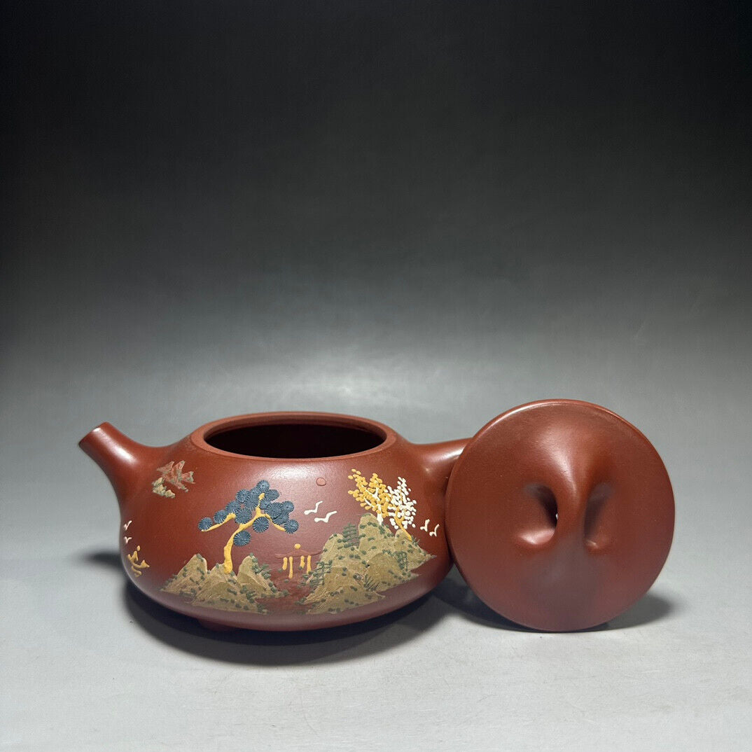 Chinese Yixing Zisha Clay Handmade Exquisite Teapot（石瓢（厚德载物) 底款：周国君）