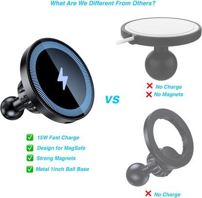 Magnetic Wireless Charging Phone Holder with 1” Ball for Magsafe, [Heavy-Duty] 1