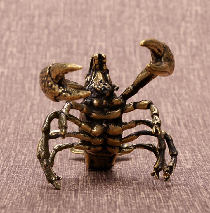 chinese old brass handmade statue casting shrimp collectable