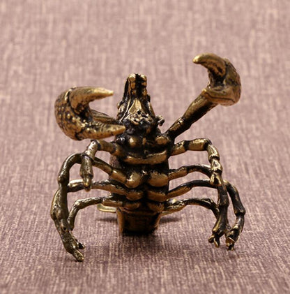 chinese old brass handmade statue casting shrimp collectable