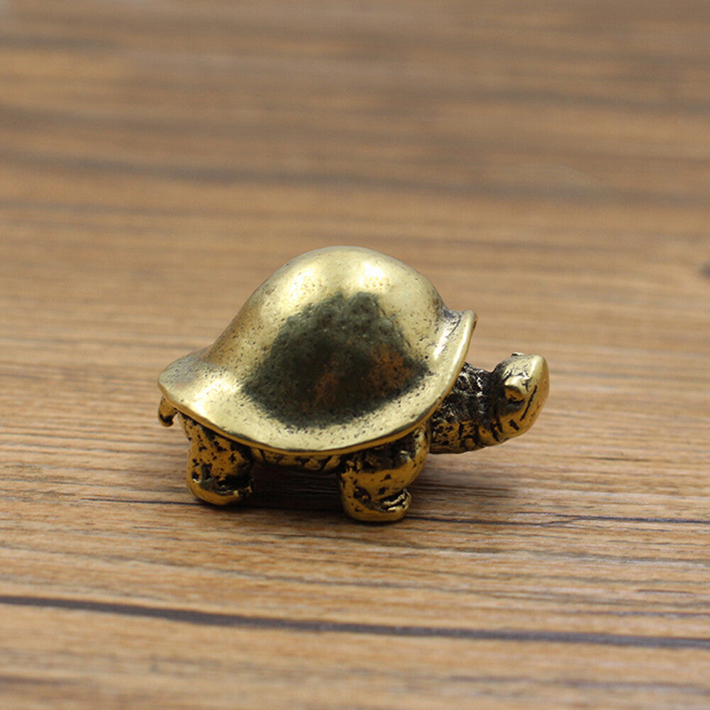 1pc Solid Brass Feng Shui Figurine Tortoise Statue Soft-shelled Turtle Ornament