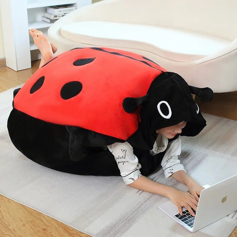100 CM Large Wearable Ladybug Shell Funny Party Cosplay Soft Sleeping Pillow