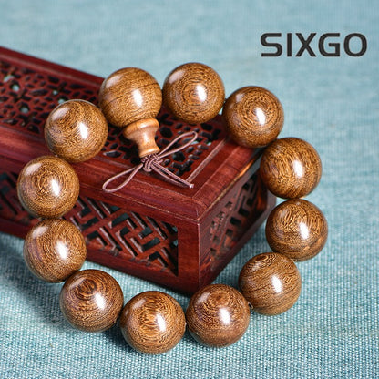 20MM Golden Sandalwood Bracelets Prayer Beads Bracelet Ornaments Solid Wood
