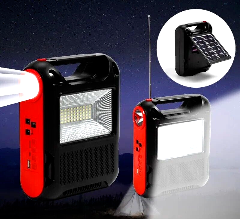 2023 Super Cargador de Bateria Multiuso Universal Con Panel Solar Radio Linterna