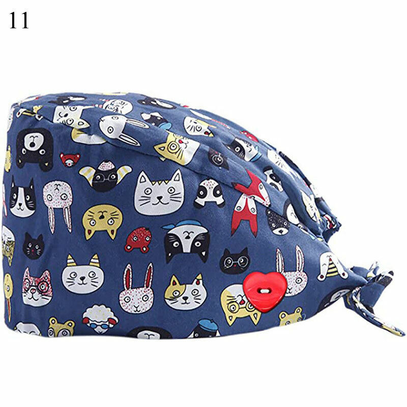 Surgical Cap Doctor Nurse Headwear Adjustable Sweat-absorbent Head Cover Hats