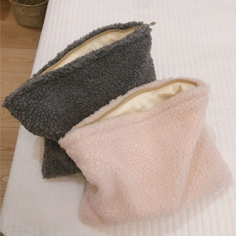 Plush Pencil Case Cosmetic Makeup Pouch Bag Soft Travel Toiletry Bag Organizer