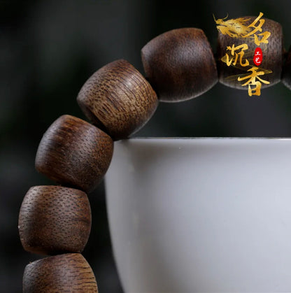 Natural Vietnam Nha Trang 白奇楠沉香 Agarwood Bracelets Buddhist Prayer Beads