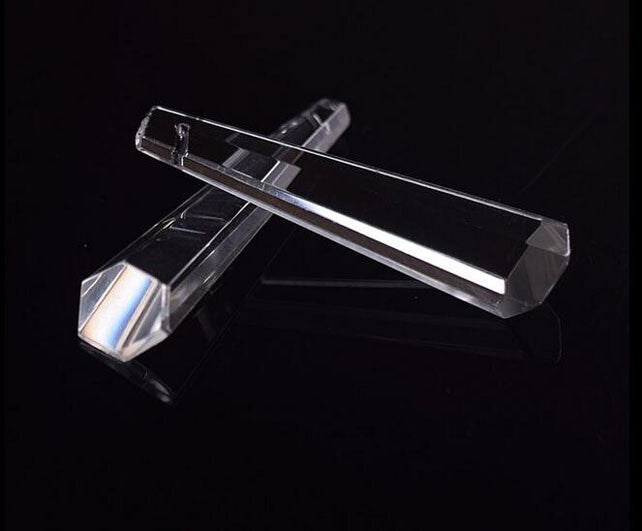10Pcs 63mm Clear K9 Crystal Icicle Prisms Drop Pendant Prism Parts SunCatcher