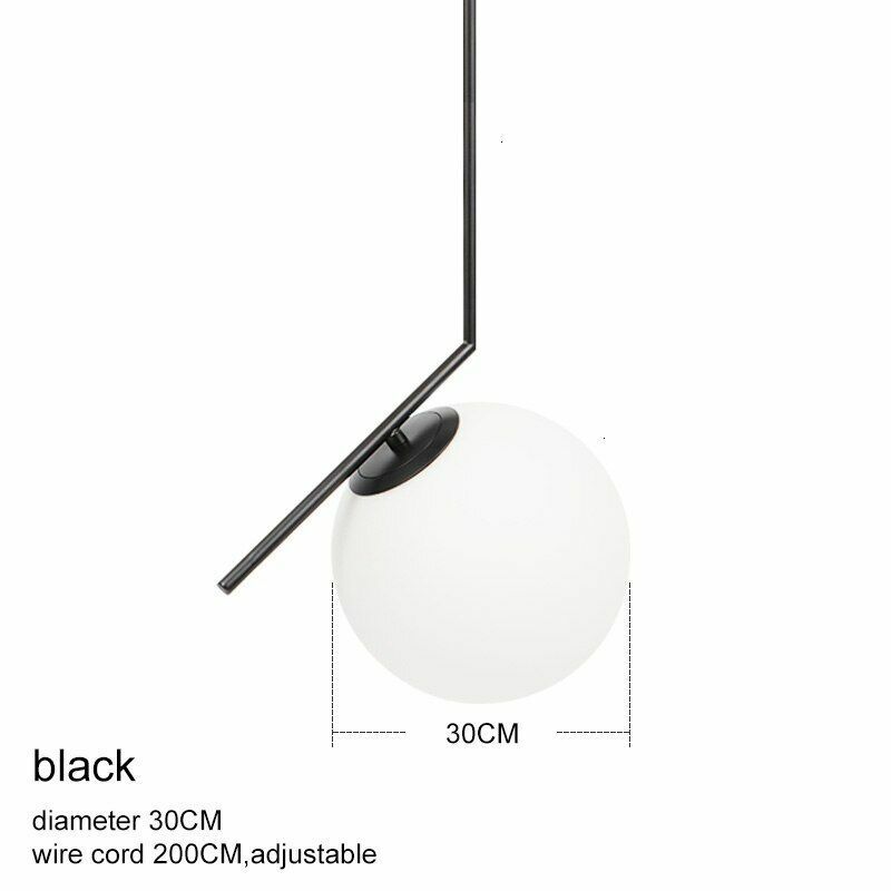 Pendant Lights Modern Glass Ball Home Dining Room Living Bedroom Hang Lamp Iron