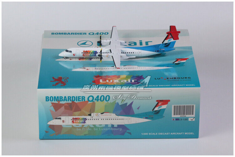 1:200 JC Wings Luxair Bombardier Dash 8 Q400 Passenger Airplane Diecast Model