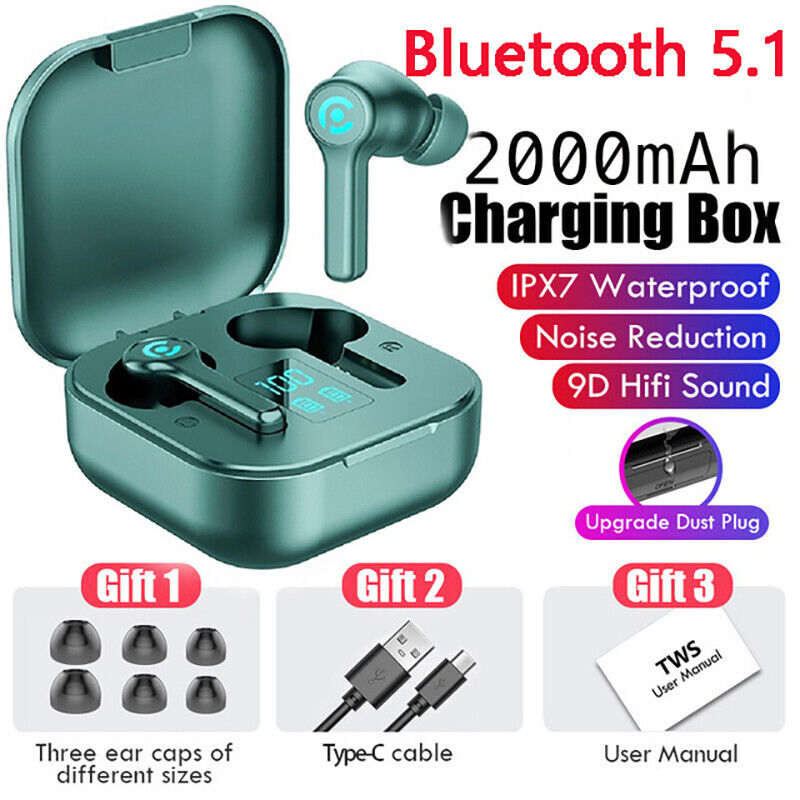 Bluetooth Earbuds for Iphone Samsung Android Wireless Earphone IPX7 WaterProof