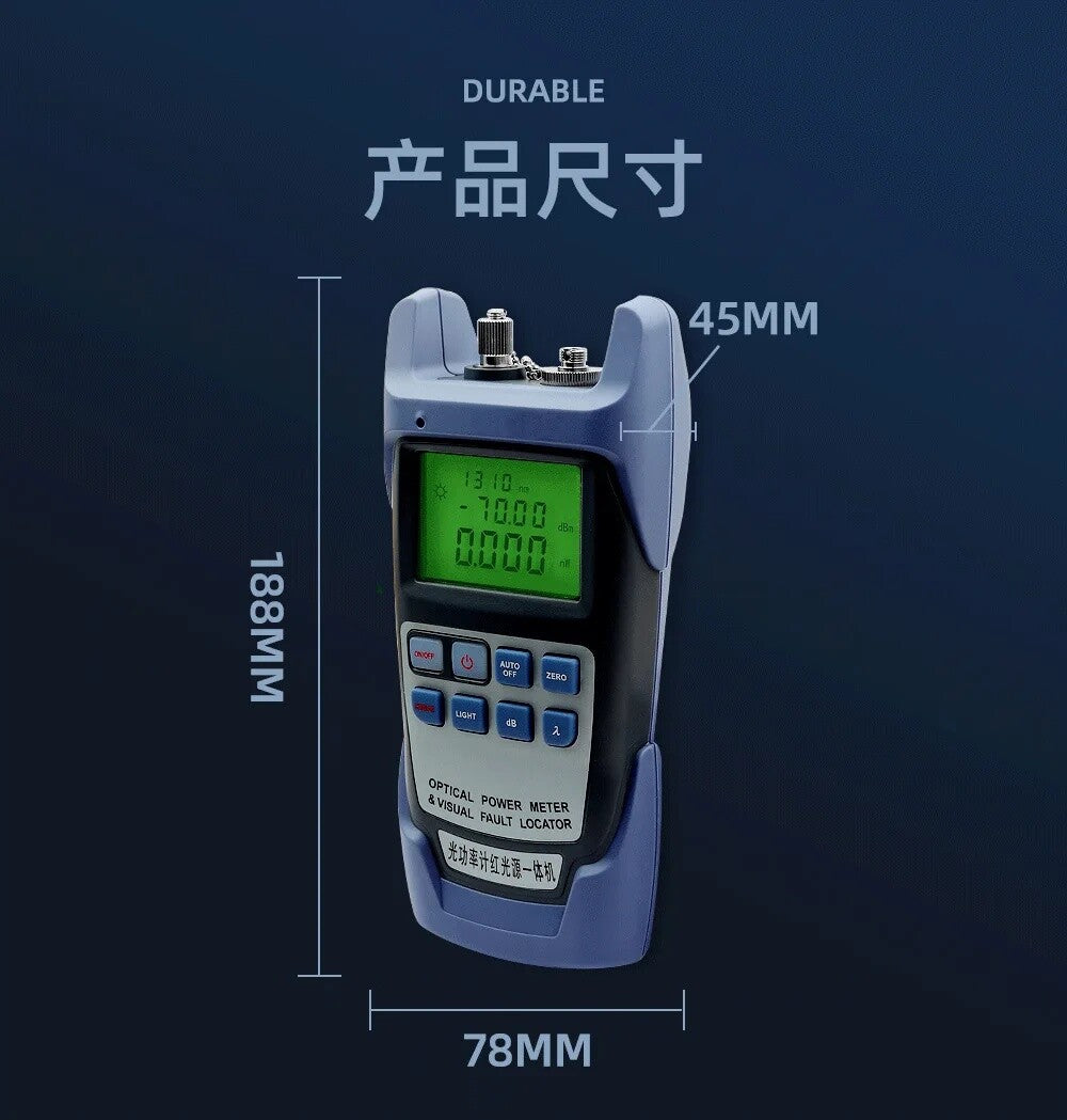 All-in-one PC Fiber Optic Power Meter 1mw 5km Laser Source Visual Fault Locator