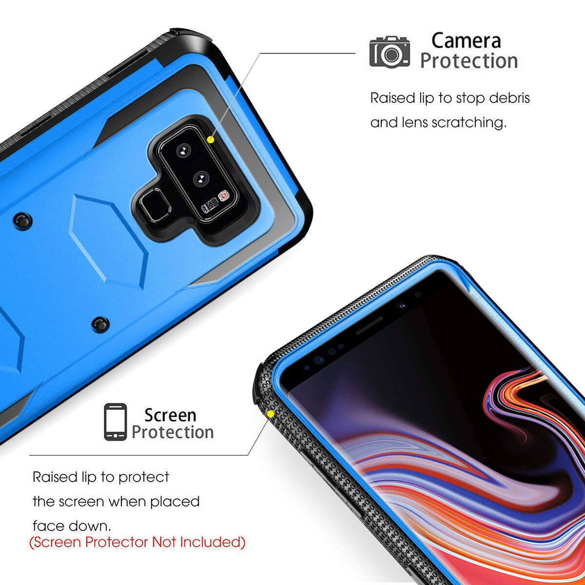 For Samsung Galaxy Note 9 Rugged Hybrid Case Phone Cover w/ Accessory