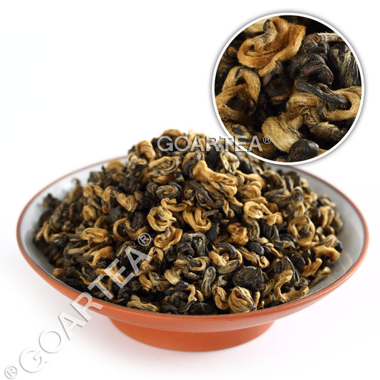 GOARTEA Supreme Yunnan Black Tea Fengqing Dian Hong Dianhong Snail Black Tea-